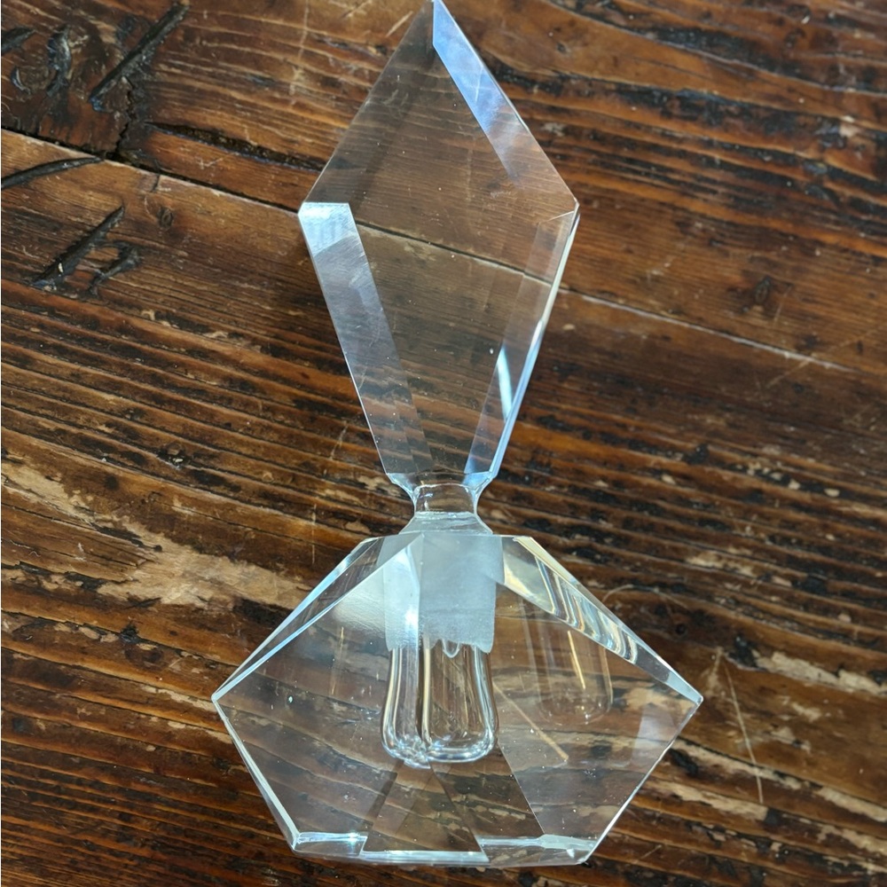 Geometric Art Deco Crystal Perfume Bottle & Stopper